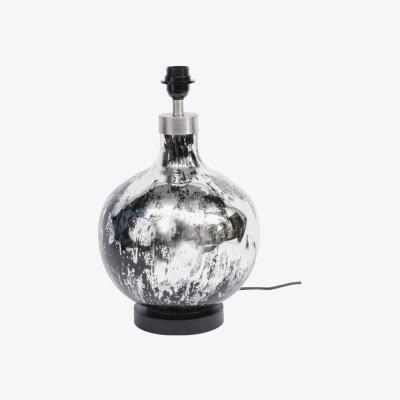Olivia's Libra Silver And Black Antique Table Lamp (Base Only) - E27 60W 16" Shade | Outlet