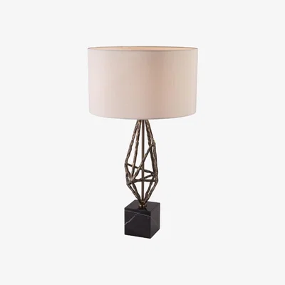 Olivia's RV Astley Lyra Table Lamp Black Marble And Antique Brass