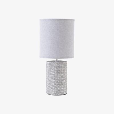 Olivia's Libra Small Textured Porcelain Table Lamp With Shade Grey
