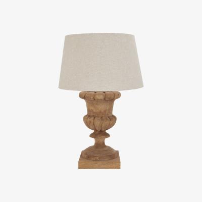 Olivia's Hill Interiors Delaney Fluted Lamp With Linen Shade in Natural Wash