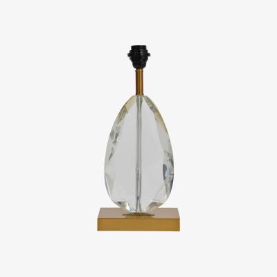 Olivia's Libra Teardrop Crystal Cut Table Lamp On Brass Base Only