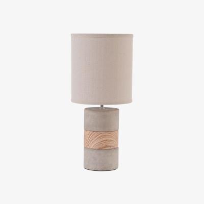 Olivia's Concrete and Wood Table Lamp with Natural Shade E14 40W | Outlet