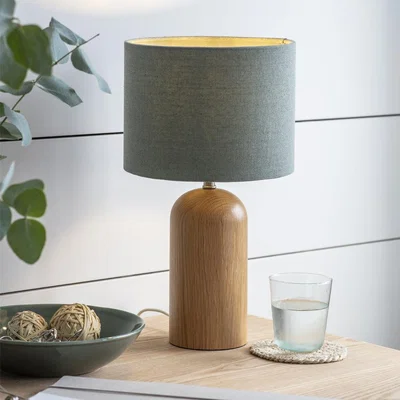 Olivia's Garden Trading Kingsbury Table Lamp with Shade in Thistle Green Oak