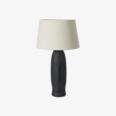 Olivia's Rushmore Conan Textured Ceramic Table Lamp With Face Detail in Black