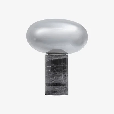 Olivia's Olivia's Mary Table Lamp in Black Marble with Black Smoked Shade