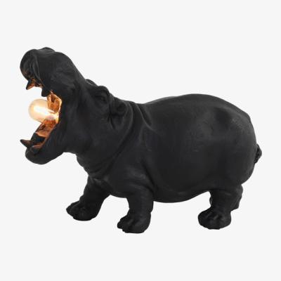 Olivia's Light & Living Hippo Table Lamp Matt Black