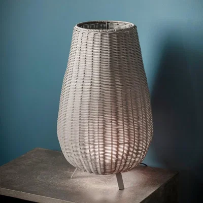 Olivia's Gallery Direct Bromley Grey Wicker Table Lamp | Outlet