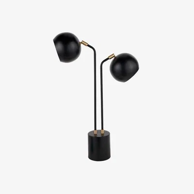 Olivia's Olivia's Equinox Metal 2 Head Table Lamp in Black