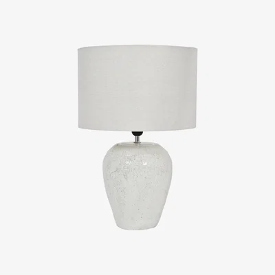 Olivia's Libra Speckle Terracotta Glazed Table Lamp With Shade