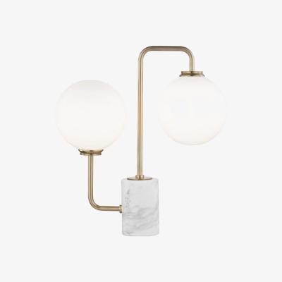 Olivia's Hudson Valley Lighting Mia Steel 2 Light Table Lamp With A Marble Base