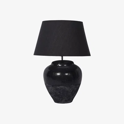 Olivia's Libra Interiors Skyline Black Terracotta Table Lamp