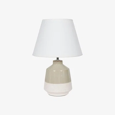 Olivia's Libra Urban Botanic Collection - Canterbury Soft Green Dipped Glaze Table Lamp with Ivory Coolie Shade / Large