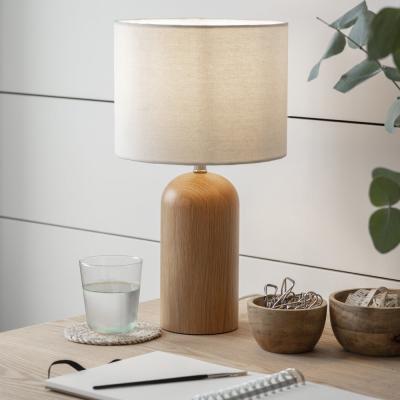 Olivia's Garden Trading Kingsbury Table Lamp with Shade in White & Oak