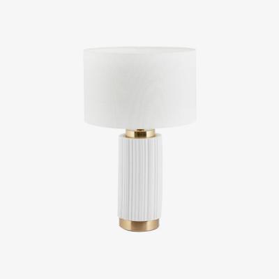 Olivia's Olivia's Kirsty Textured Ceramic and Metal Table Lamp in White & Gold