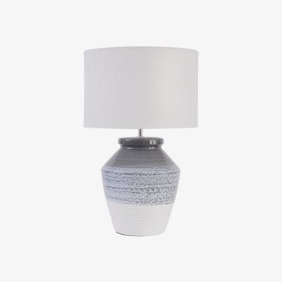 Olivia's Libra Skyline Grey and Blue Ceramic Table Lamp with Shade E27 60W | Outlet