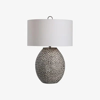 Olivia's Uttermost Cyprien Gray White Table Lamp
