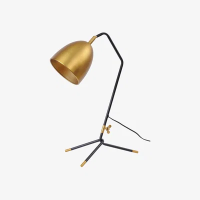 Olivia's Libra Corvus Shade Table Lamp Brass