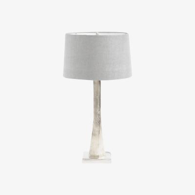 Olivia's Libra Iconic Trinity Silver Aluminium Table Lamp With Grey Shade