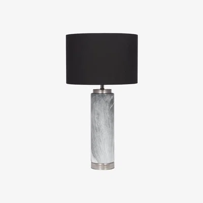 Olivia's Olivia's Caria Tall Marble Effect Ceramic Table Lamp in Grey