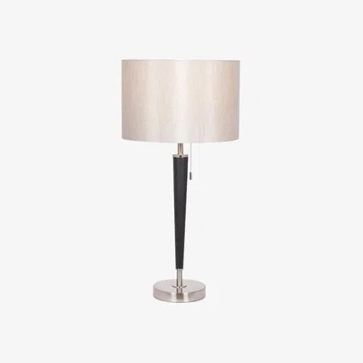 Downtown Pacific Lifestyle Lowry Brushed Silver And Matt Black Metal Table Lamp
