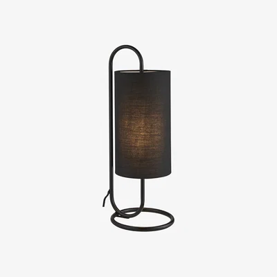 Perch and Parrow Lilith Table Light in Matt Black with Black Fabric