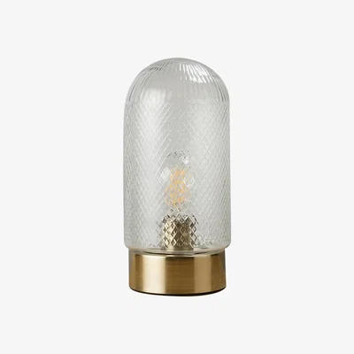 Perch and Parrow Bennett Table Lamp in Clear Glass