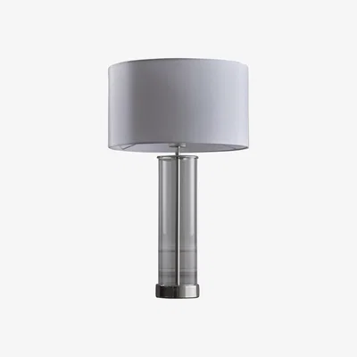 Perch and Parrow Agatha Silver Table Lamp with Silk Shade