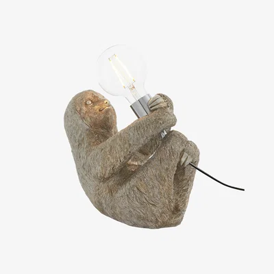 Perch and Parrow Syd the Sloth Table Light in Antique Silver