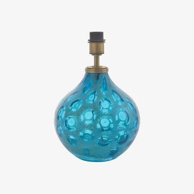 Perch and Parrow Sarah Blown Glass Table Lamp Base in Teal Blue