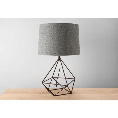 Perch and Parrow Jaxon Geometric Metal Table Lamp in Brushed Bronze