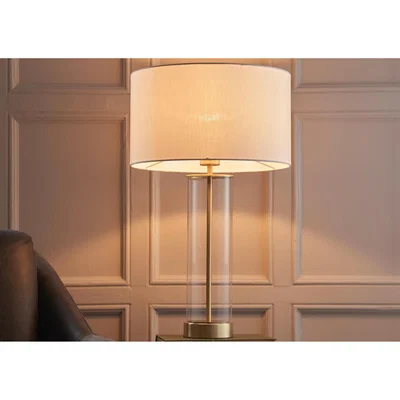 Perch and Parrow Agatha Gold Table Lamp with Silk Shade