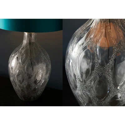Perch and Parrow Sarah Blown Glass Table Lamp Base in Smoke
