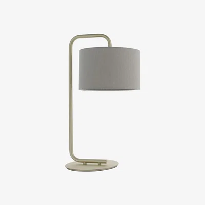Perch and Parrow Harlee Champagne Table Lamp with Grey Shade