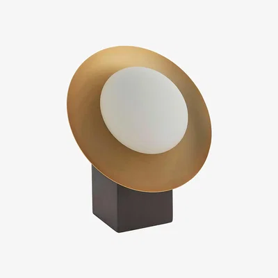 Perch and Parrow Cardassian Opal Pebble Table Lamp in Gold