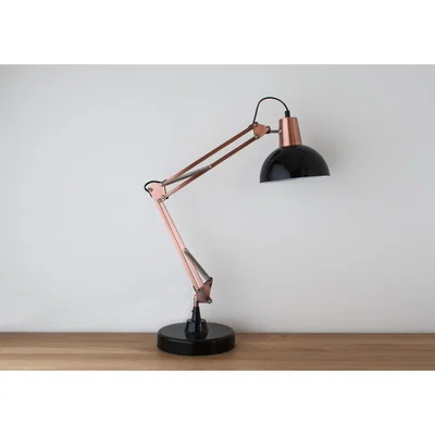 Perch and Parrow Voltaire Table Lamp in Bronze and Black