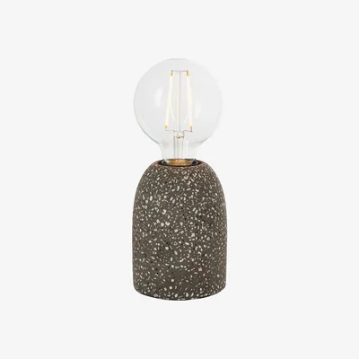 Perch and Parrow Spiro Table Lamp in Black terrazzo