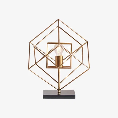 Perch and Parrow Sansa Geometric Table Lamp in Gold Leaf