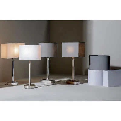 Perch and Parrow Roma Mix & Match USB Table Lamp in Bright Silver