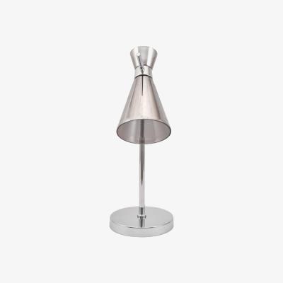 Pagazzi Monroe Smoked Glass &amp; Silver Table Lamp