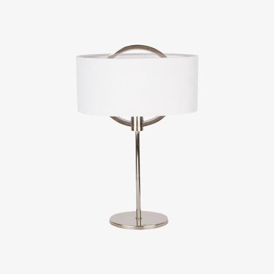 Pagazzi Lodato LED Warm White Polished Nickel Table Lamp with White Velour Shade