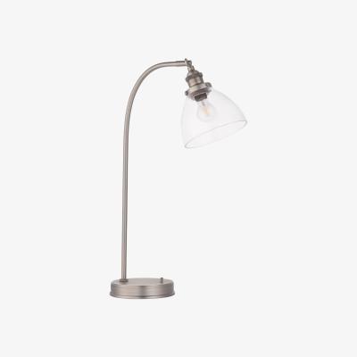 Pagazzi Hansen Brushed Silver and Glass Table Lamp