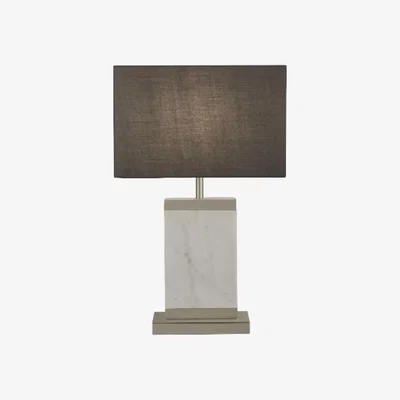 Pagazzi Naomi Satin Nickel &amp; Marble Table Lamp