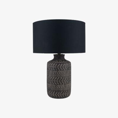 Pagazzi Atouk Textured Black Stoneware Table Lamp