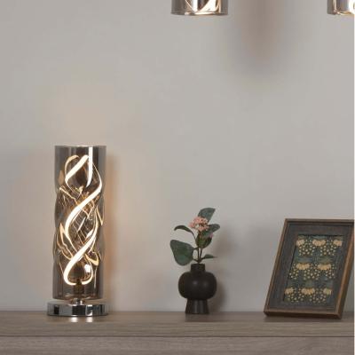 Pagazzi Demeter LED Smoked Glass Table Lamp