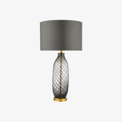 Pagazzi Zeya Antique Brass &amp; Smoked Glass Table Lamp