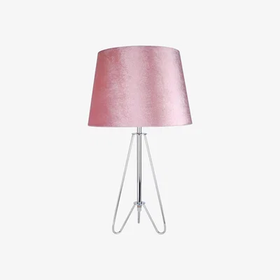 Pagazzi Katya Blush Pink and Polished Chrome 51cm Table Lamp