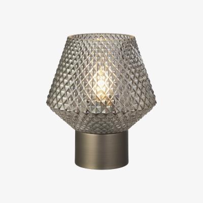 Pagazzi Eryka Smoked Glass &amp; Grey Table Lamp
