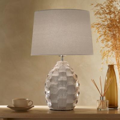 Pagazzi Elena Crackled Glazed Table Lamp with Grey Shade