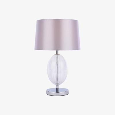 Pagazzi Freya Ribbed Glass &amp; Grey Table Lamp