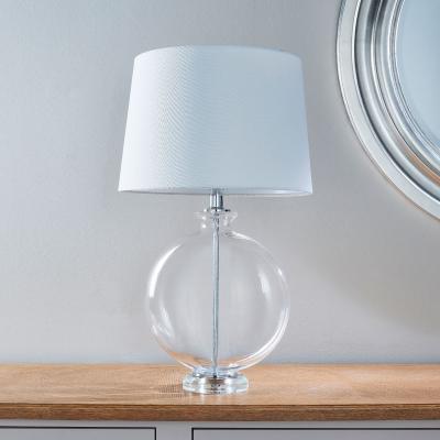 Pagazzi Gideon Clear Glass and White Table Lamp